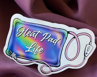 Heat pad life sticker - Spoonie life - Chronic Pain - Chronic Illness - Spoonie - EDS - Endometriosis- Fibromyalgia
