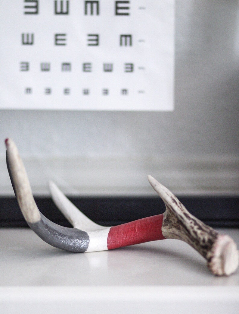 Hand Painted Antler Modern Farmhouse Decor Shelf Decor Etsy