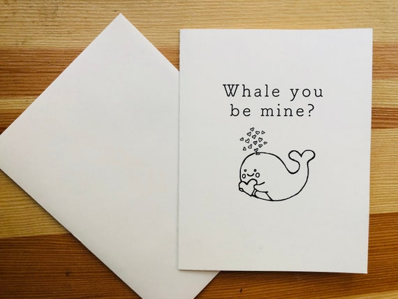 Image result for whale you be mine card