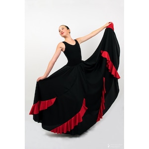 Flamenco skirt with contrast flounces, adult sizes