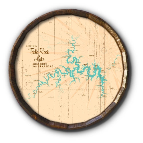 Table Rock Lake Wall Art Missouri Travel Poster Coastal Etsy