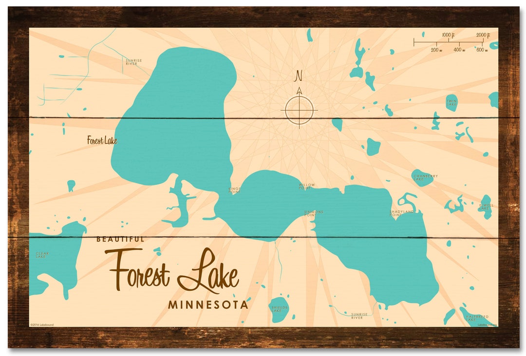 Forest Lake Minnesota Rustic Wood Sign Map Art - Etsy
