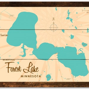 Forest Lake Minnesota Rustic Wood Sign Map Art - Etsy