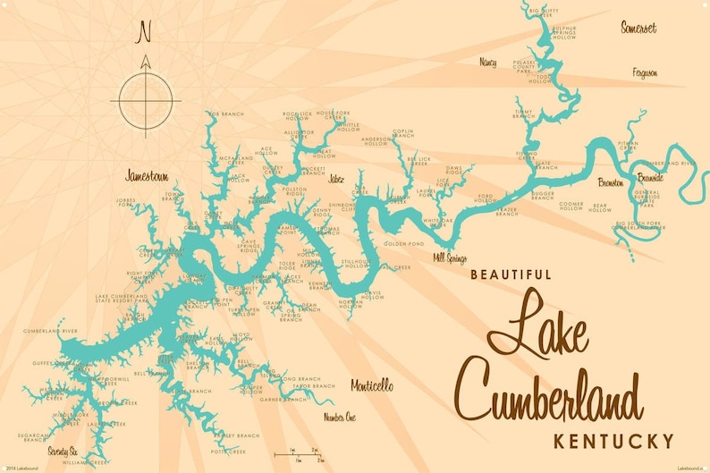 Lake Cumberland Kentucky Lake House Décor Cabin Art Etsy