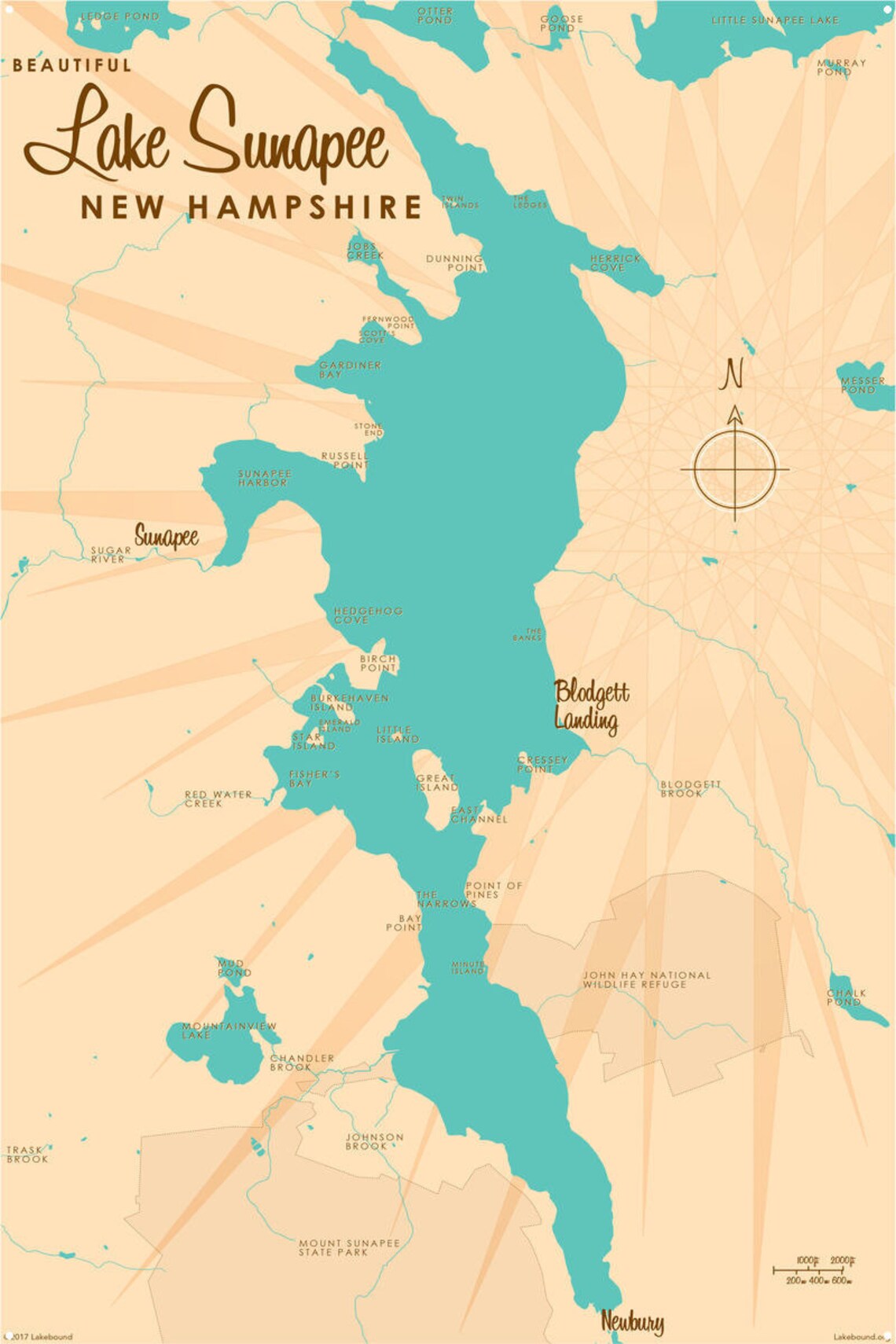 Lake Sunapee New Hampshire Lake House Décor Cabin Art Etsy