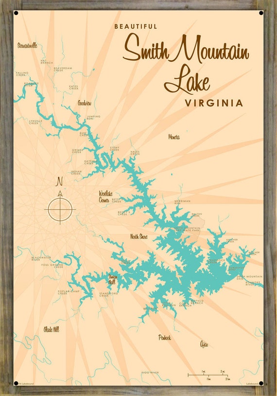 Smith Mountain Lake Virginia Moonlight Memories Travel Poster Art Print 363