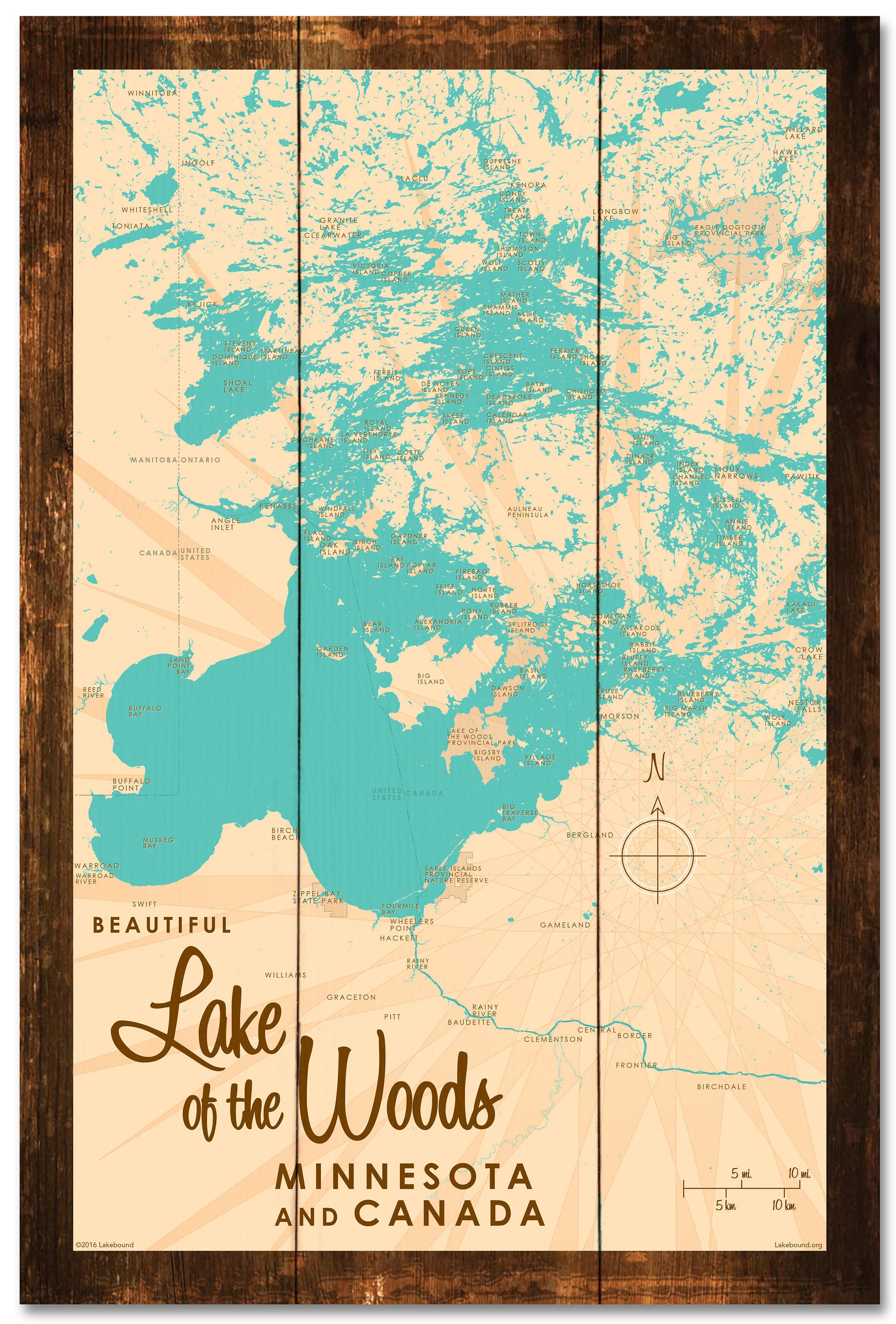 Lake of the Woods Minnesota Rustic Wood Sign Map Art Etsy