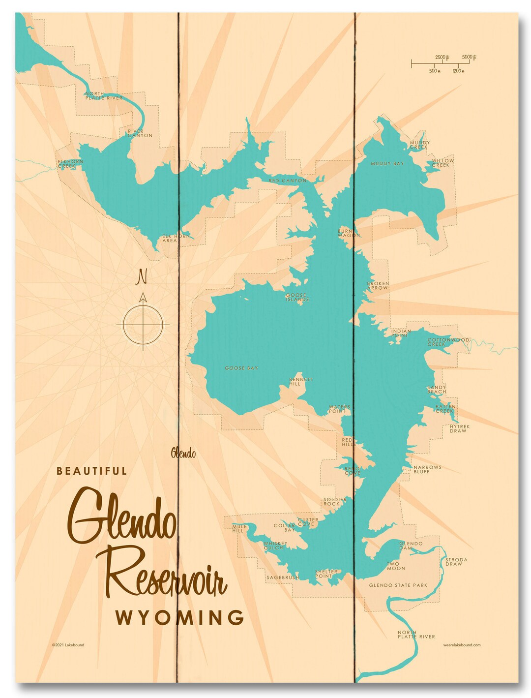 Glendo Reservoir Wyoming Lake House Décor Cabin Art Etsy