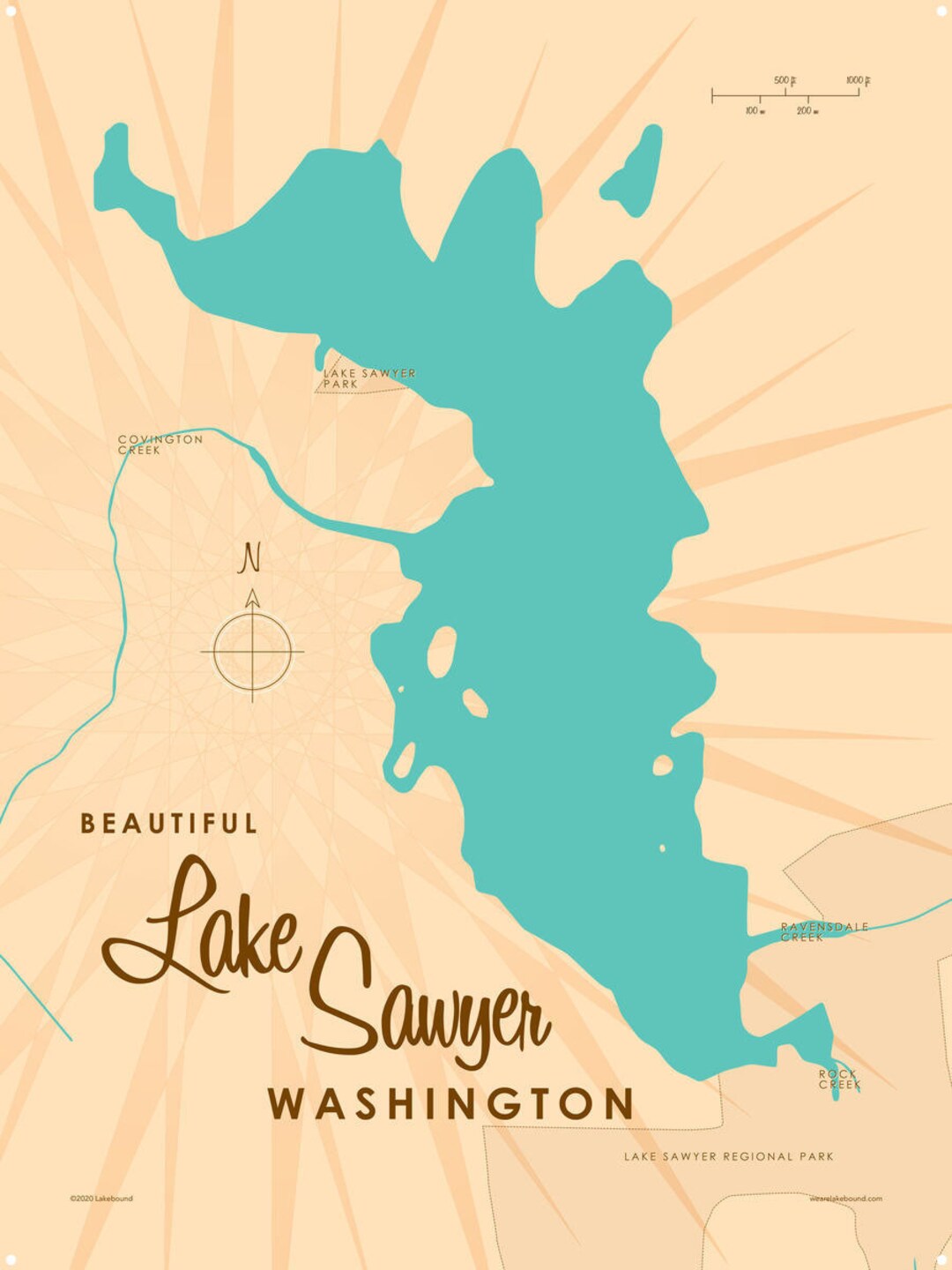 Lake Sawyer Washington Lake House Décor Cabin Art Custom Etsy