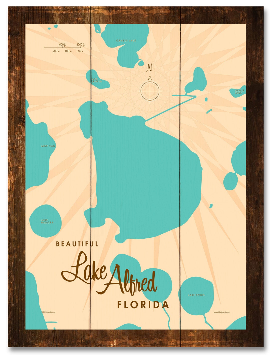 Lake Alfred Florida, Rustic Wood Sign Map Art Etsy