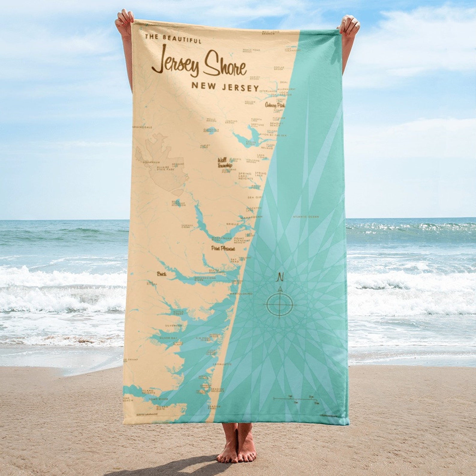 Jersey Shore New Jersey Beach Towel Etsy