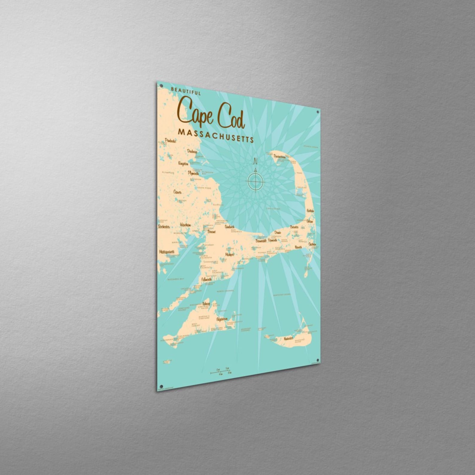 Cape Cod Massachusetts Metal Sign Map Art | Etsy
