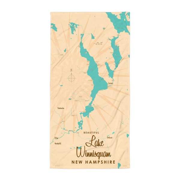 Winnisquam Lake Map from Etsy