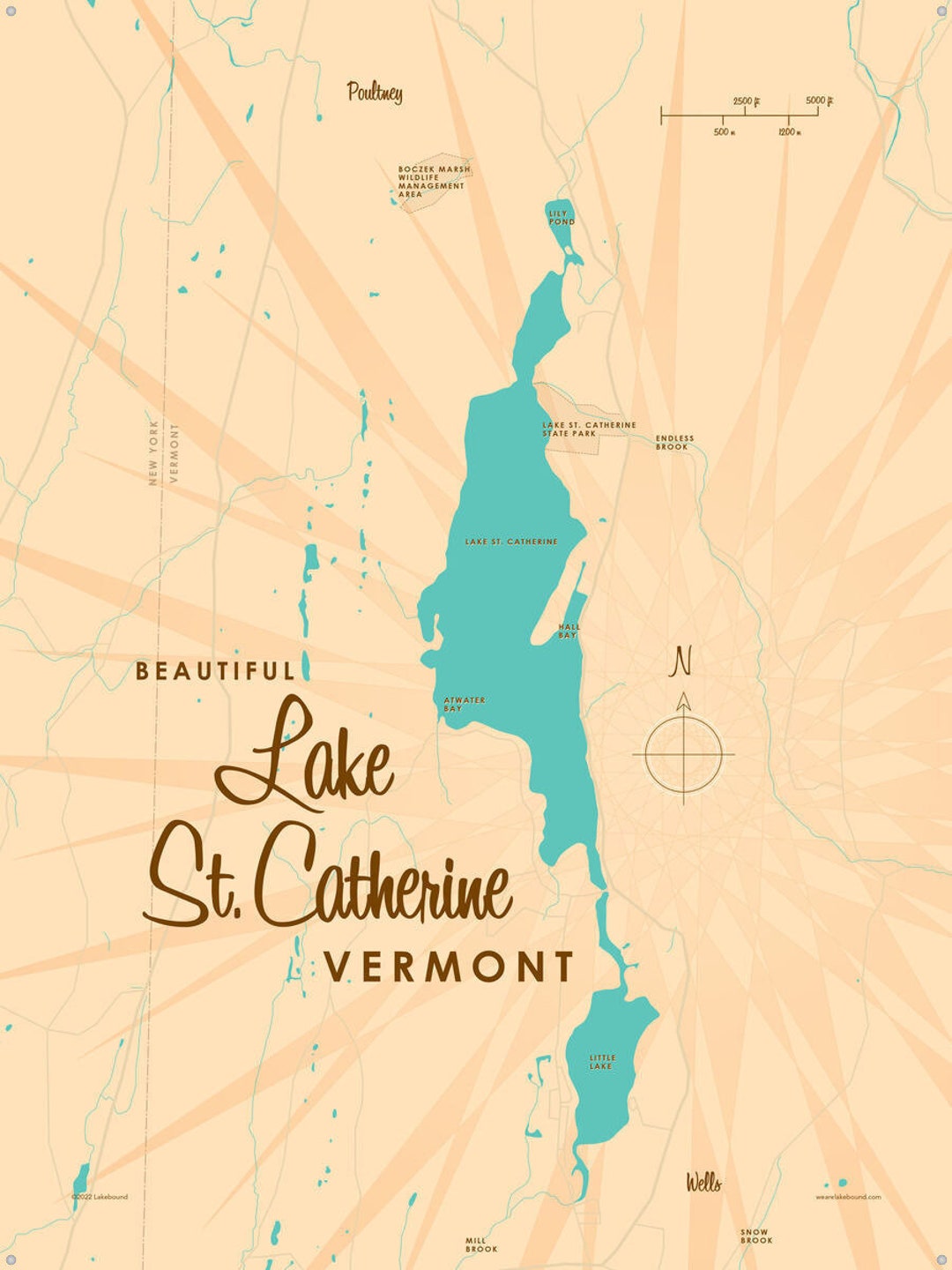 Lake St Catherine Vermont Lake House Décor Cabin Art Etsy