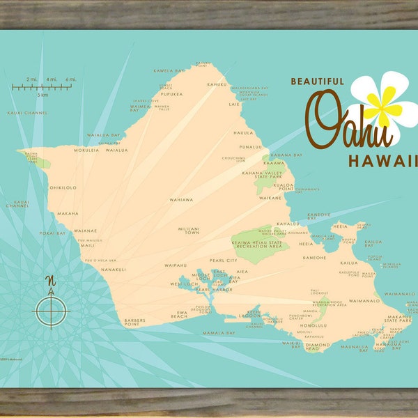 Oahu Map Svg Etsy