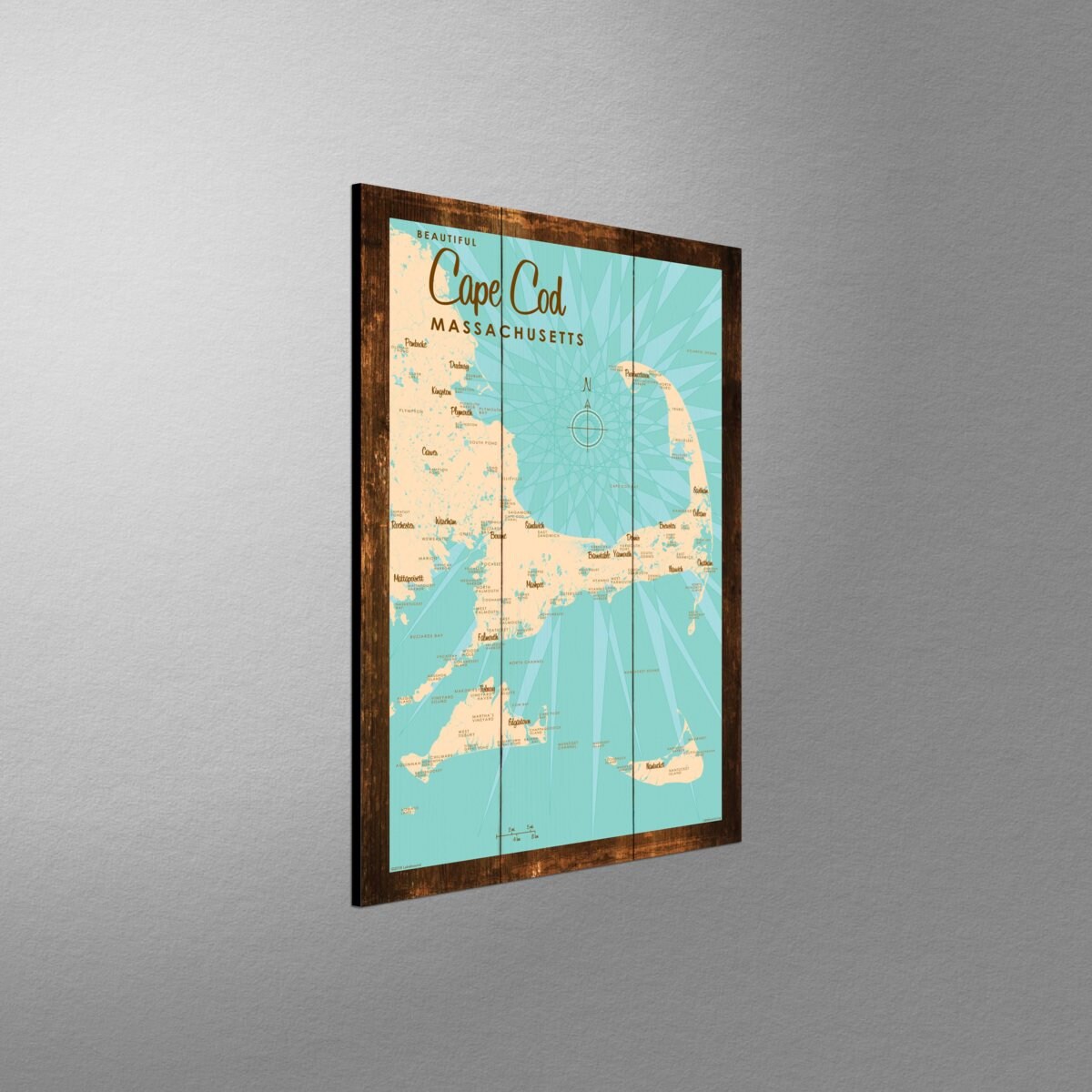 Cape Cod Massachusetts, Rustic Wood Sign Map Art - Etsy