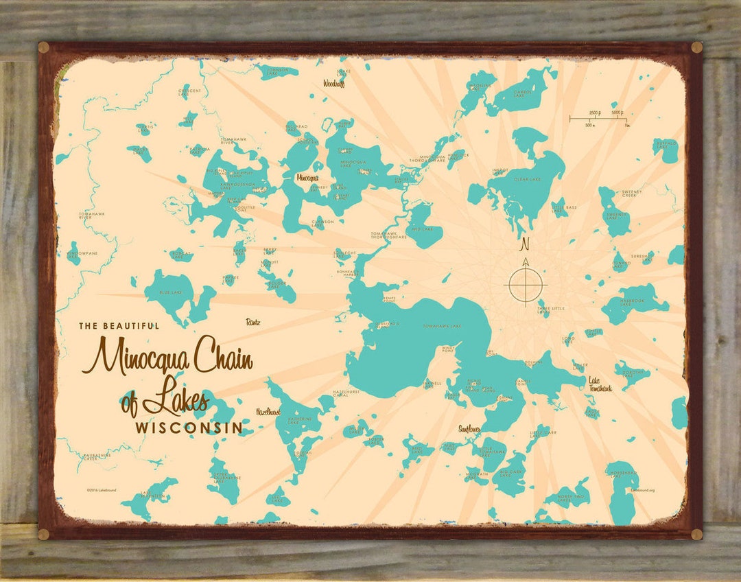 Minocqua Chain of Lakes Wisconsin Lake House Décor Cabin Etsy