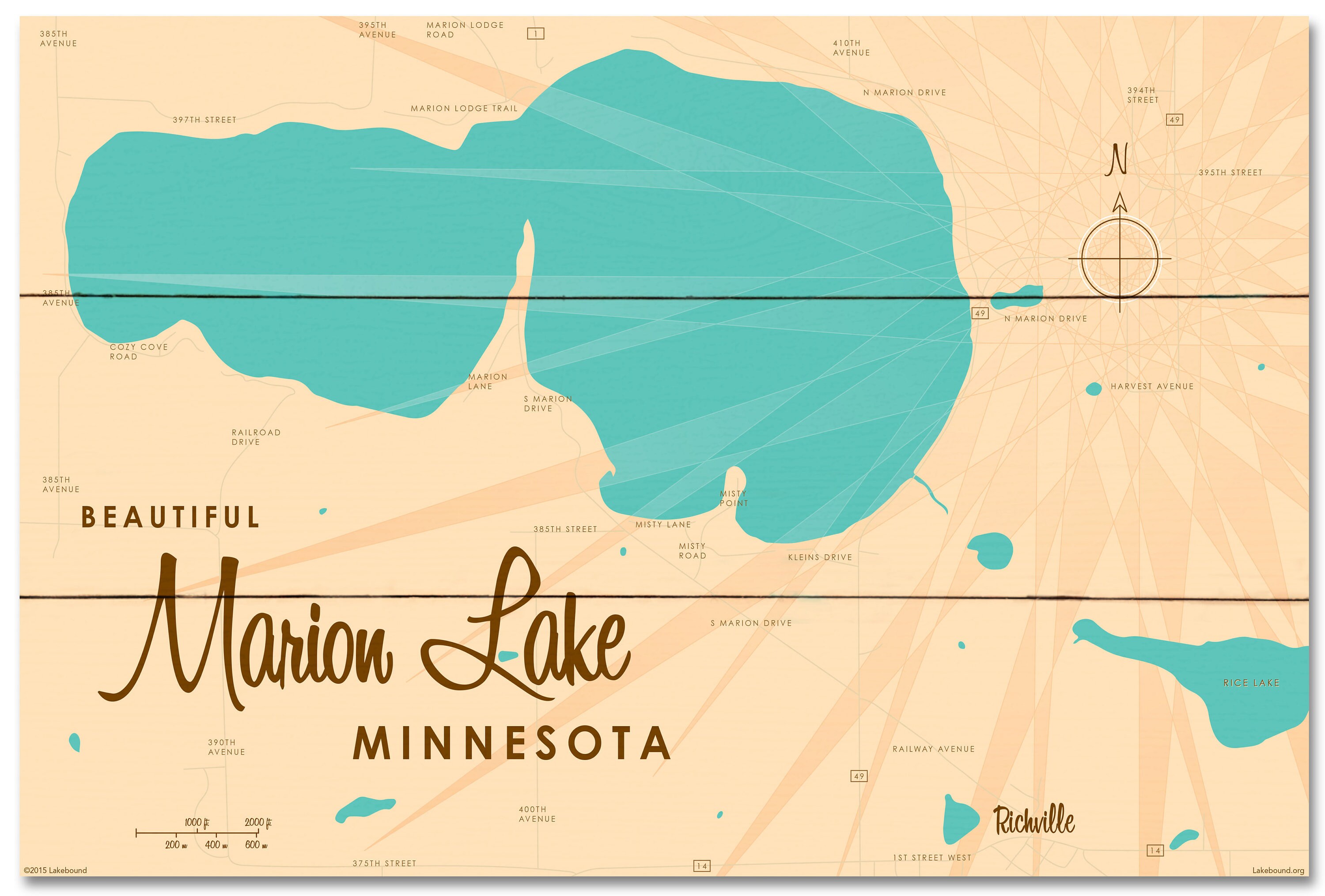 Marion Lake Minnesota Wood Sign Map Art Etsy