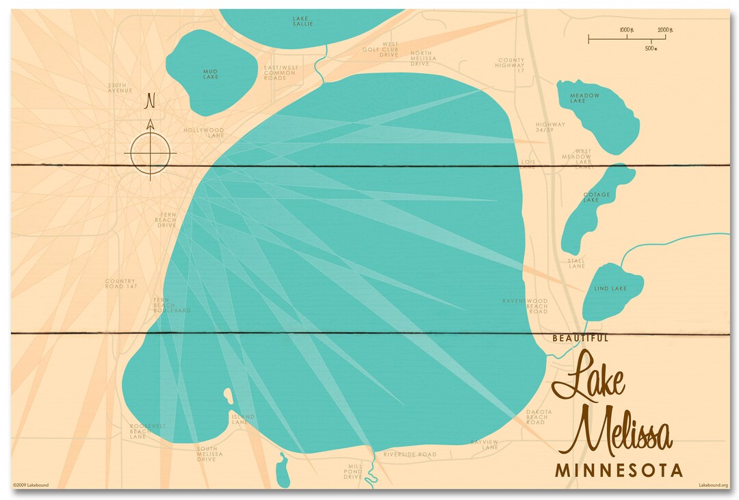 Lake Melissa Minnesota Lake House Décor Cabin Art Custom Etsy