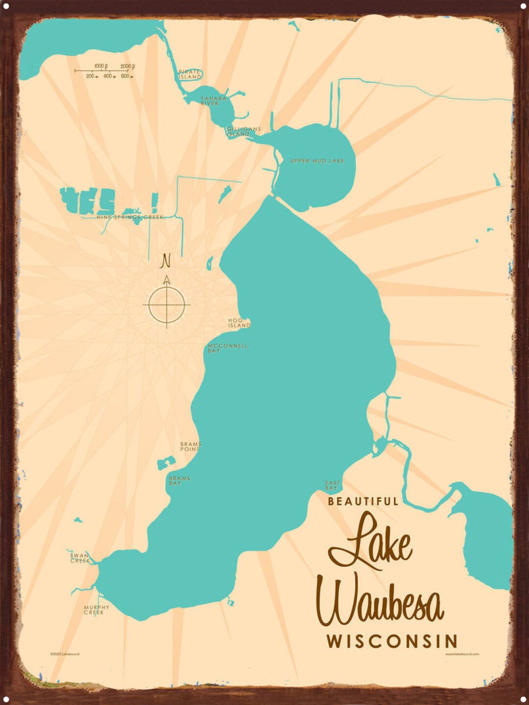 Lake Waubesa Wisconsin Lake House Décor Cabin Art Custom Etsy