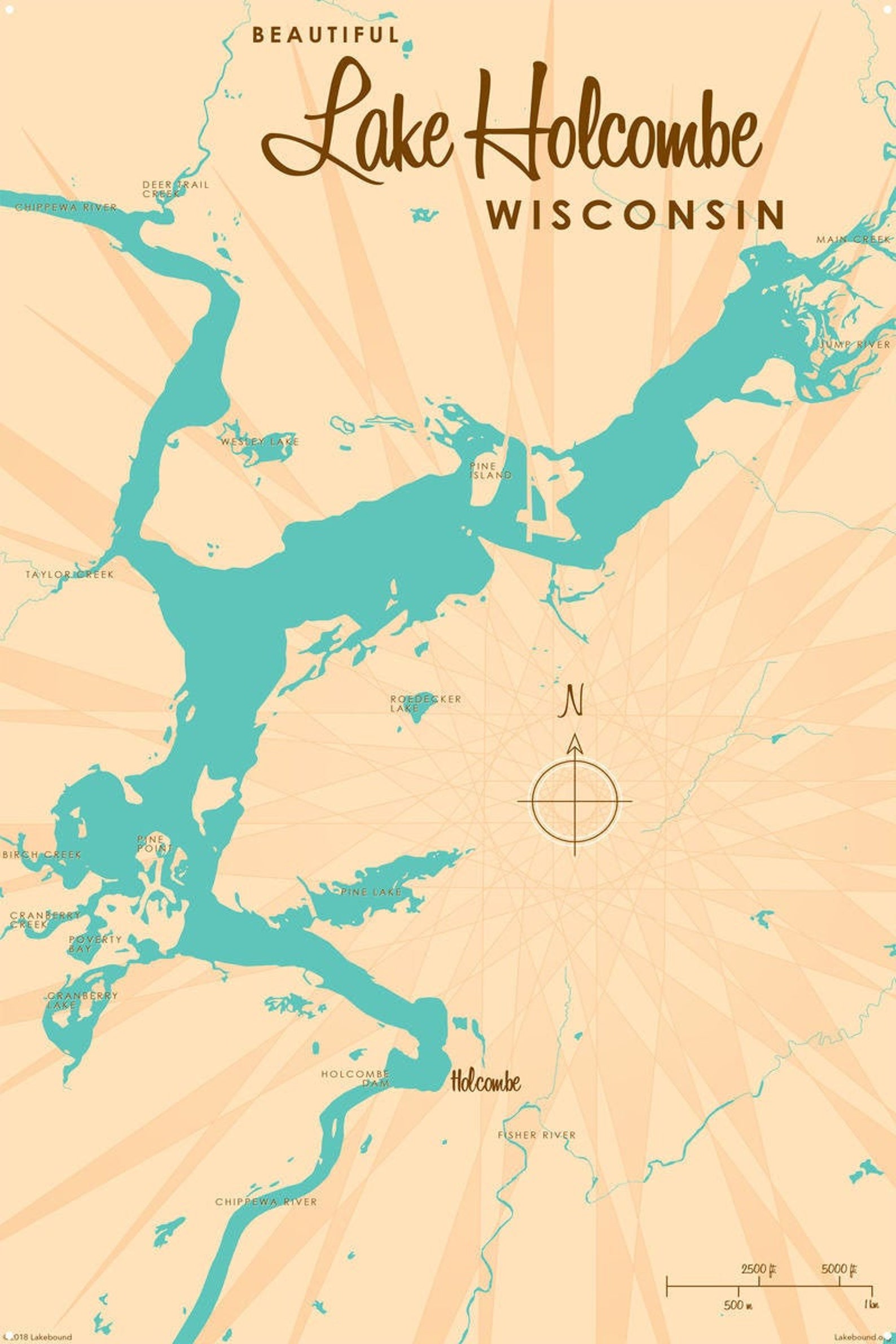 Lake Wisconsin Metal Sign Map Art Etsy