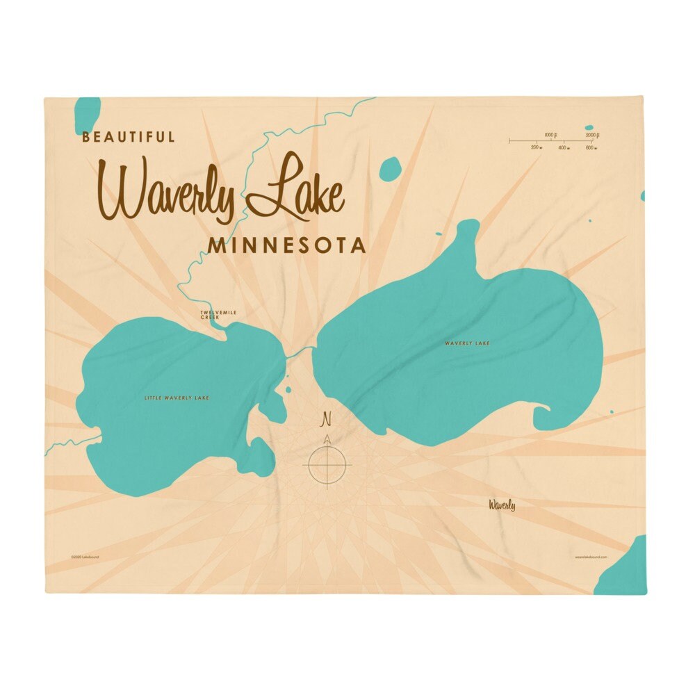 Waverly Lake Minnesota Throw Blanket Etsy