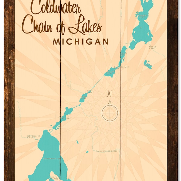 Coldwater Chain of Lakes Map Etsy