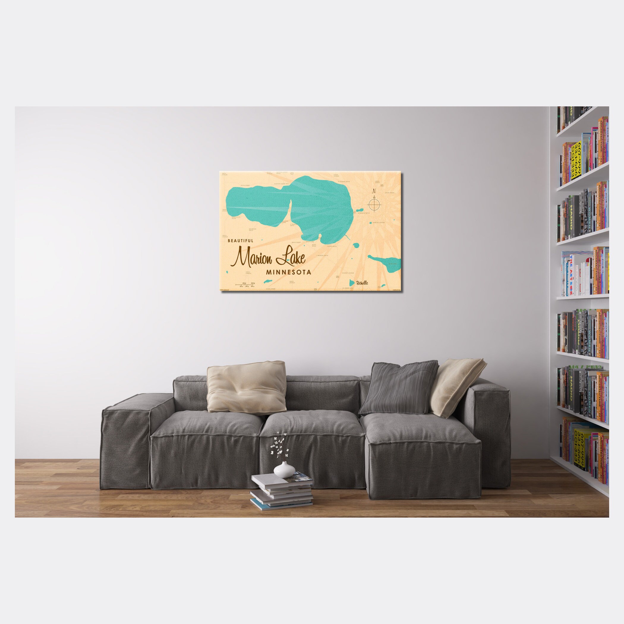 Marion Lake Minnesota Canvas Map Art Etsy