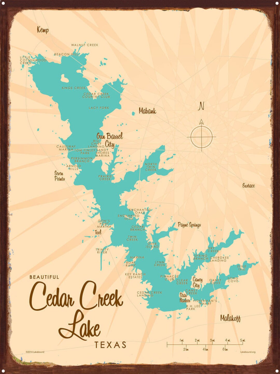 Cedar Creek Lake Texas Lake House Décor Cabin Art Custom Etsy