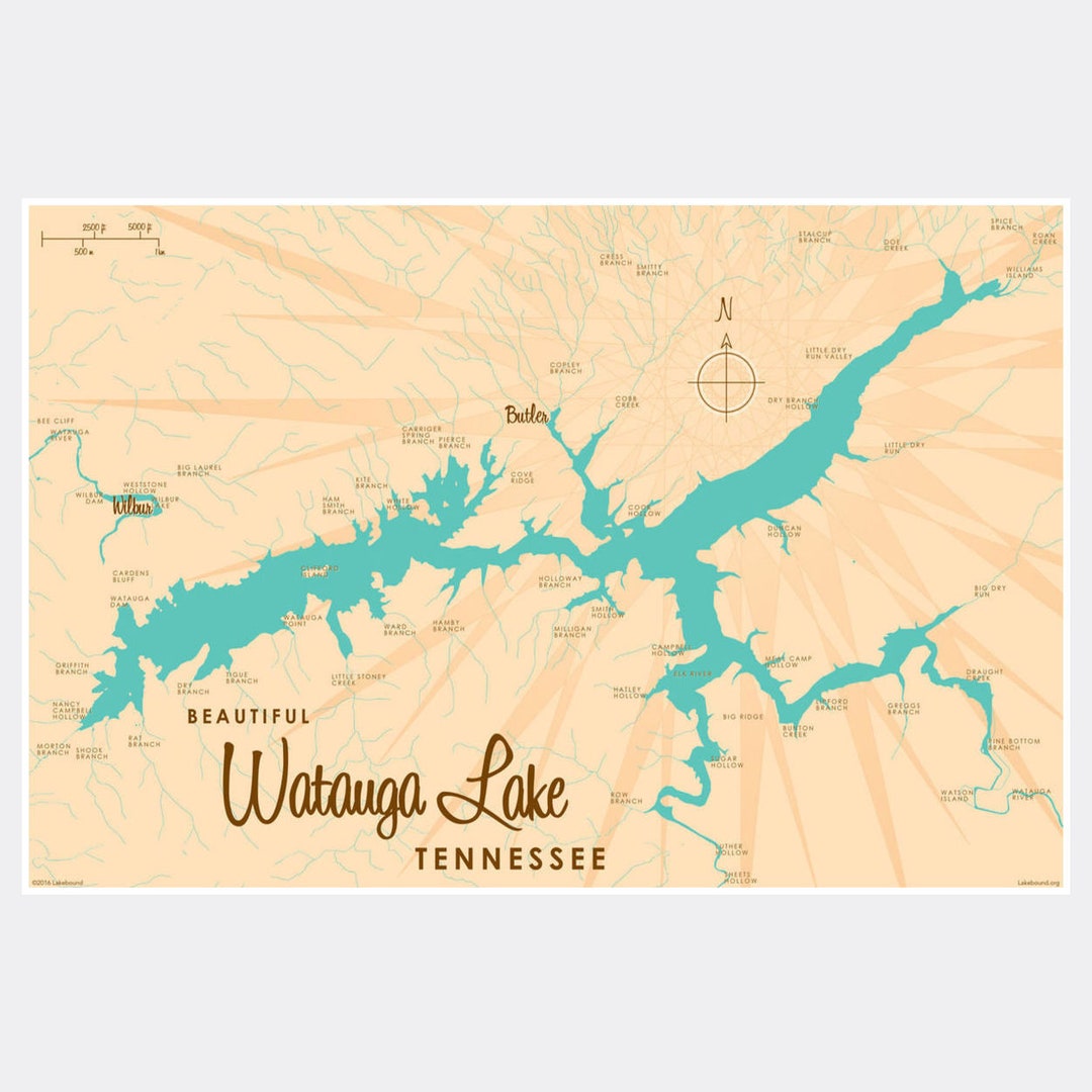Watauga Lake Tennessee Lake House Décor Cabin Art Custom Etsy