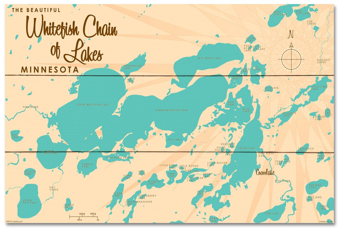 Whitefish Chain of Lakes Minnesota Lake House Décor Cabin Etsy