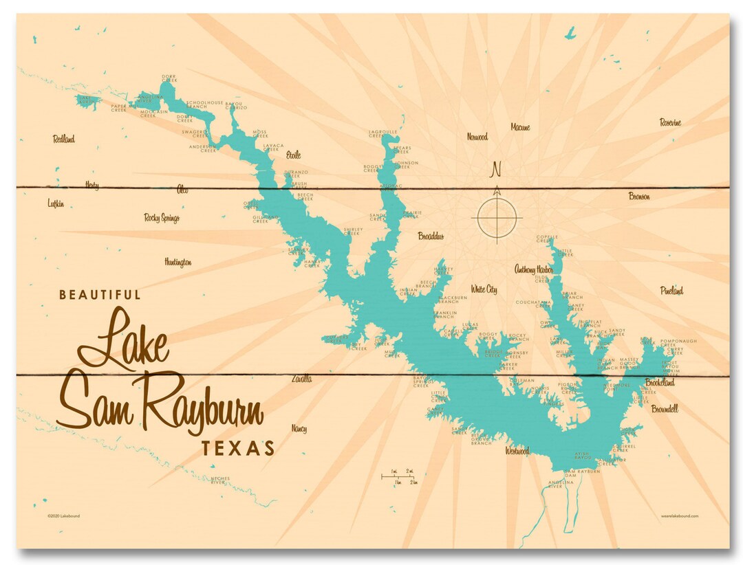 Lake Sam Rayburn Texas Lake House Décor Cabin Art Custom Etsy