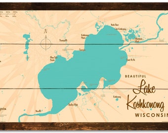 Lake Koshkonong Map from Etsy