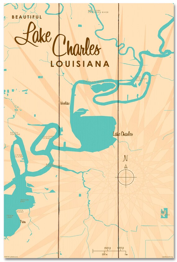 Lake Charles Louisiana Wood Sign Map Art Etsy