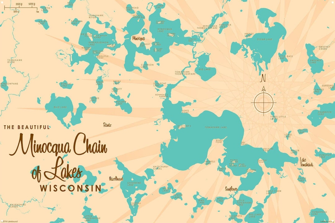 Minocqua Chain of Lakes Wisconsin Lake House Décor Cabin Etsy
