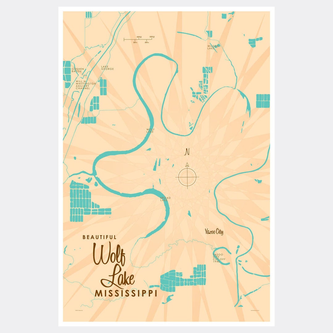 Wolf Lake Mississippi Lake House Décor Cabin Art Custom Etsy