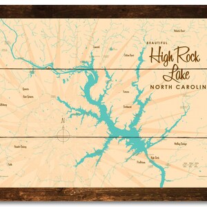 High Rock Lake North Carolina Rustic Wood Sign Map Art - Etsy