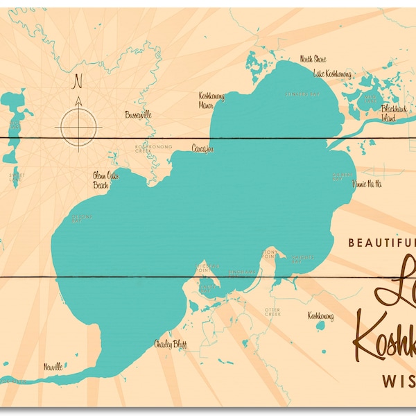 Lake Koshkonong Map Etsy