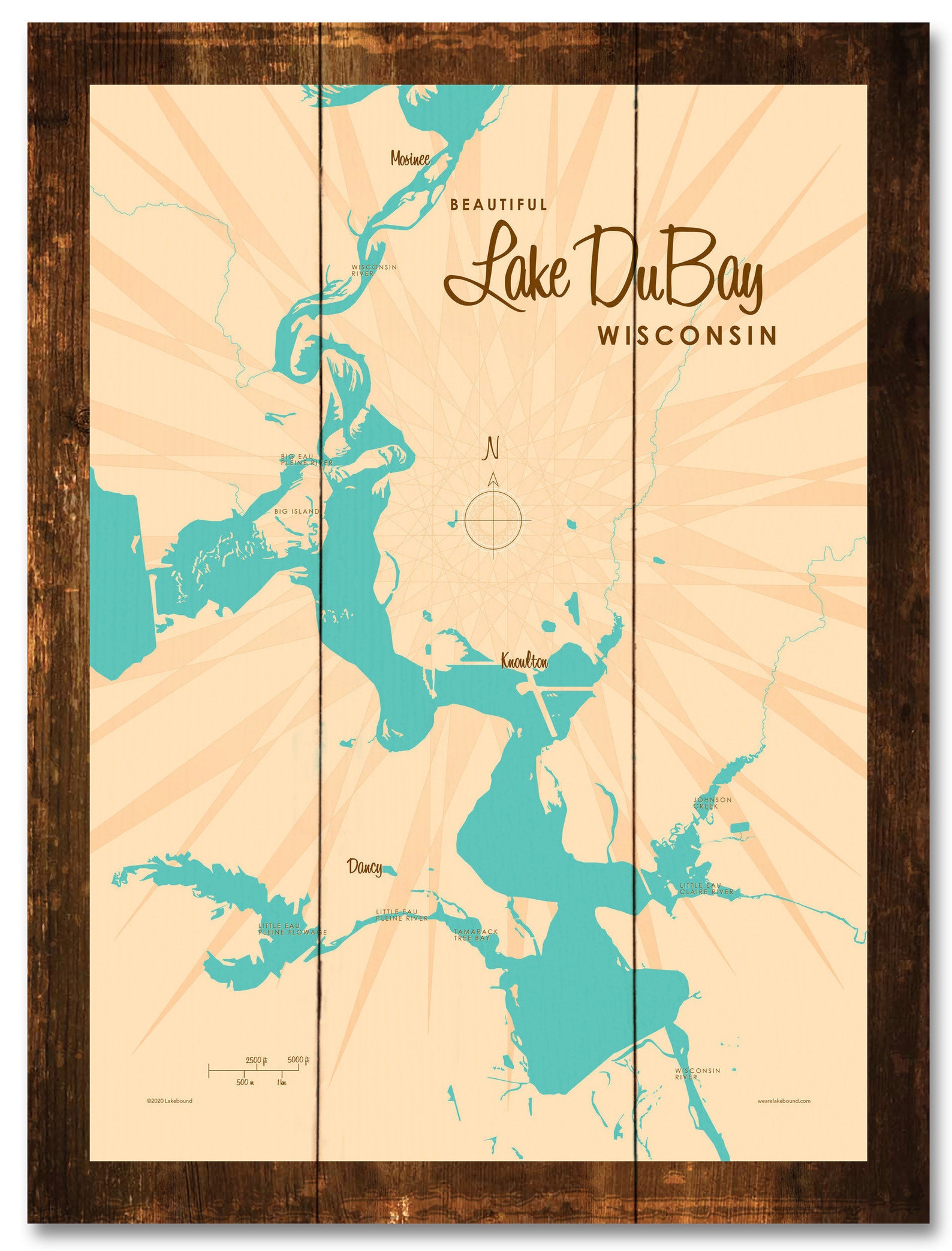 Lake Dubay Wisconsin Rustic Wood Sign Map Art Etsy