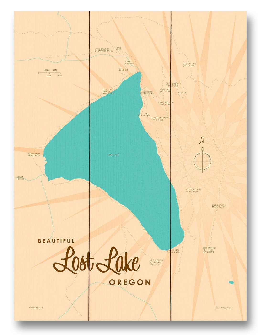 Lost Lake Oregon Lake House Décor Cabin Art Custom Map Gifts Wood Sign