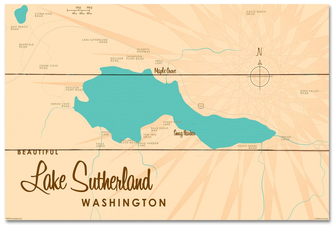 Lake Sutherland Washington Lake House Décor Cabin Art Etsy