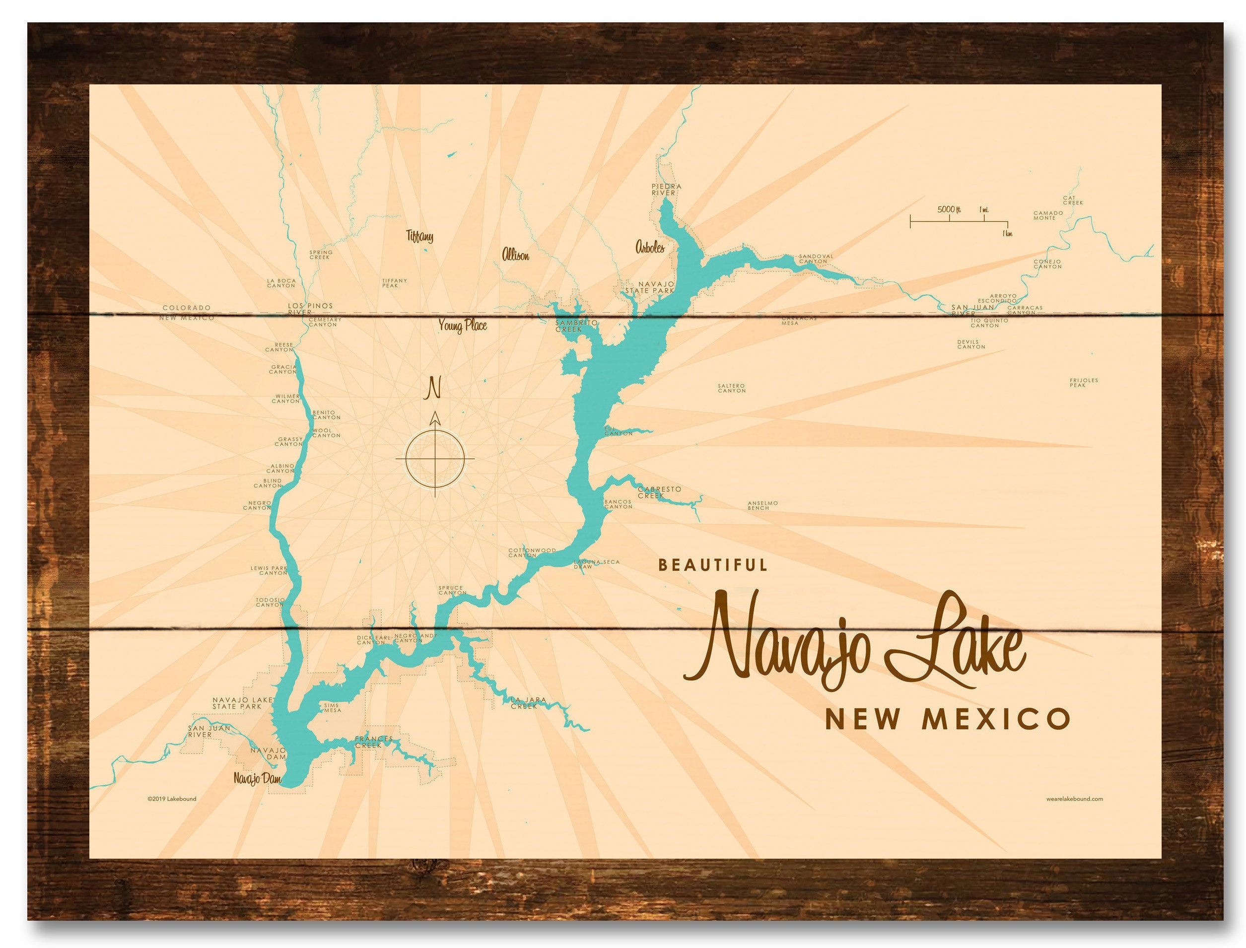 Navajo Lake New Mexico Rustic Wood Sign Map Art | Etsy