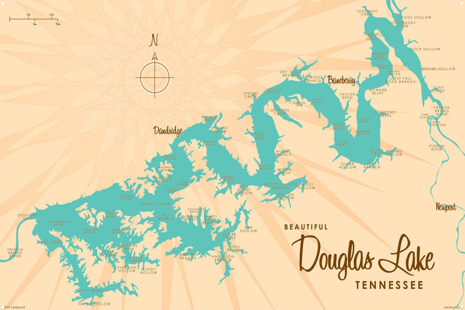 Douglas Lake Tennessee Lake House Décor Cabin Art Custom Etsy