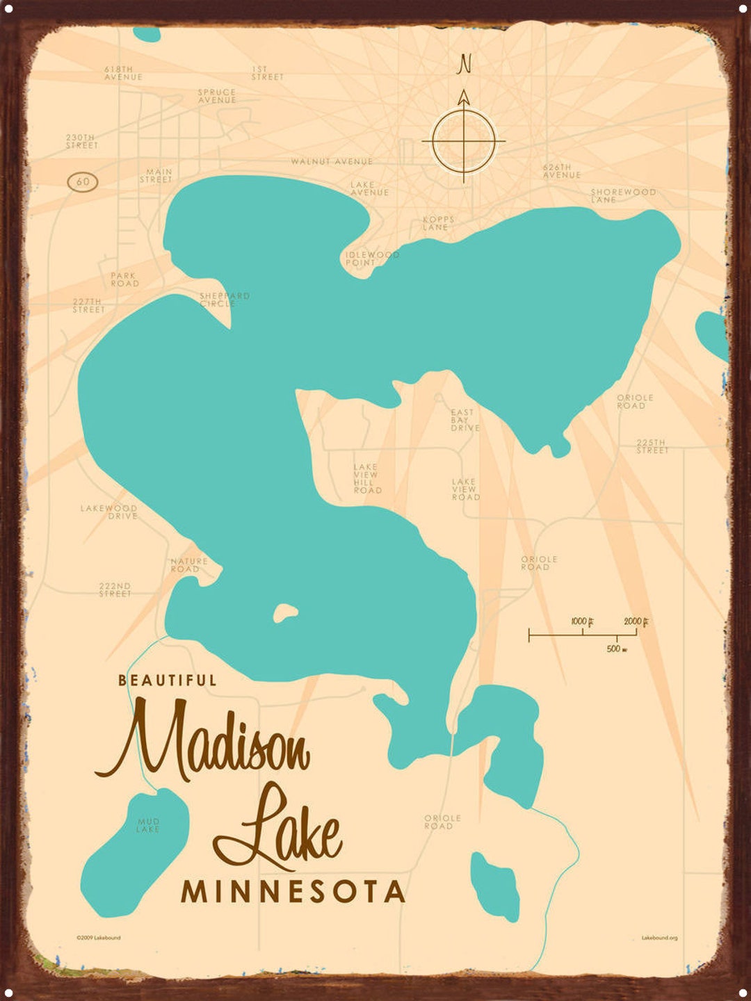 Madison Lake Minnesota Lake House Décor Cabin Art Custom Etsy