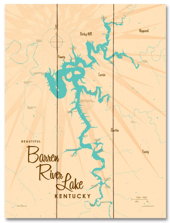 Barren River Lake Kentucky Wood Sign Map Art Etsy