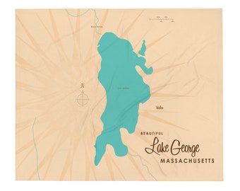 Lago George, Minnesota / Decoración de casas en el lago / Arte de cabaña / Regalos con mapas personalizados / Manta