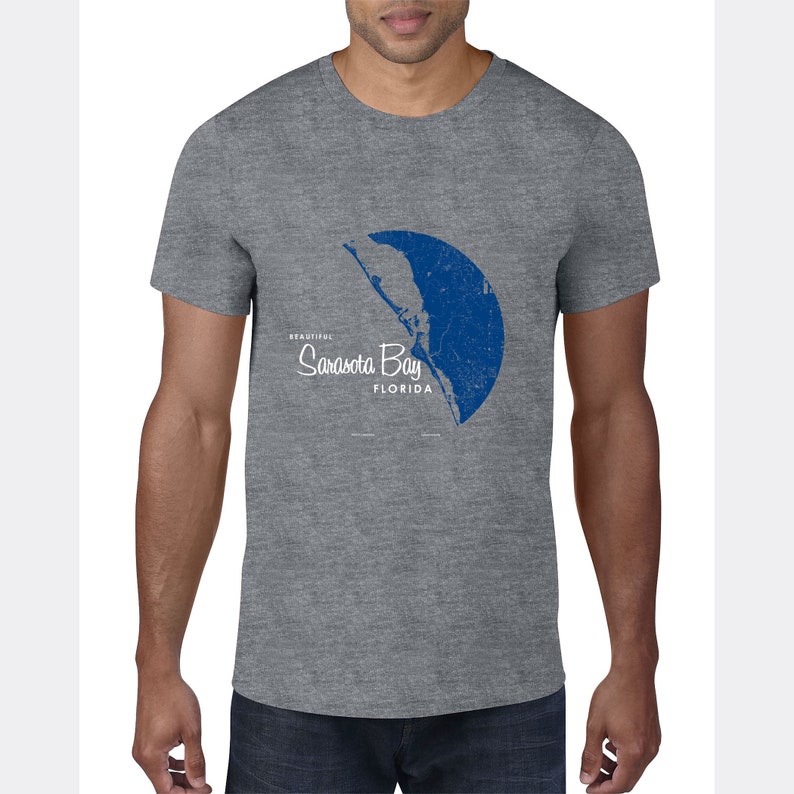 Sarasota Bay Florida T-Shirt Map Art