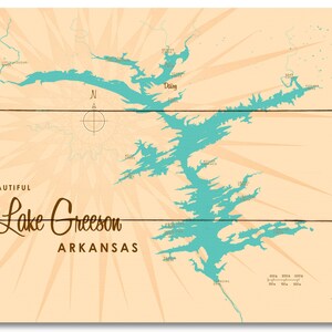 Lake Greeson Arkansas Wood Sign Map Art  Etsy