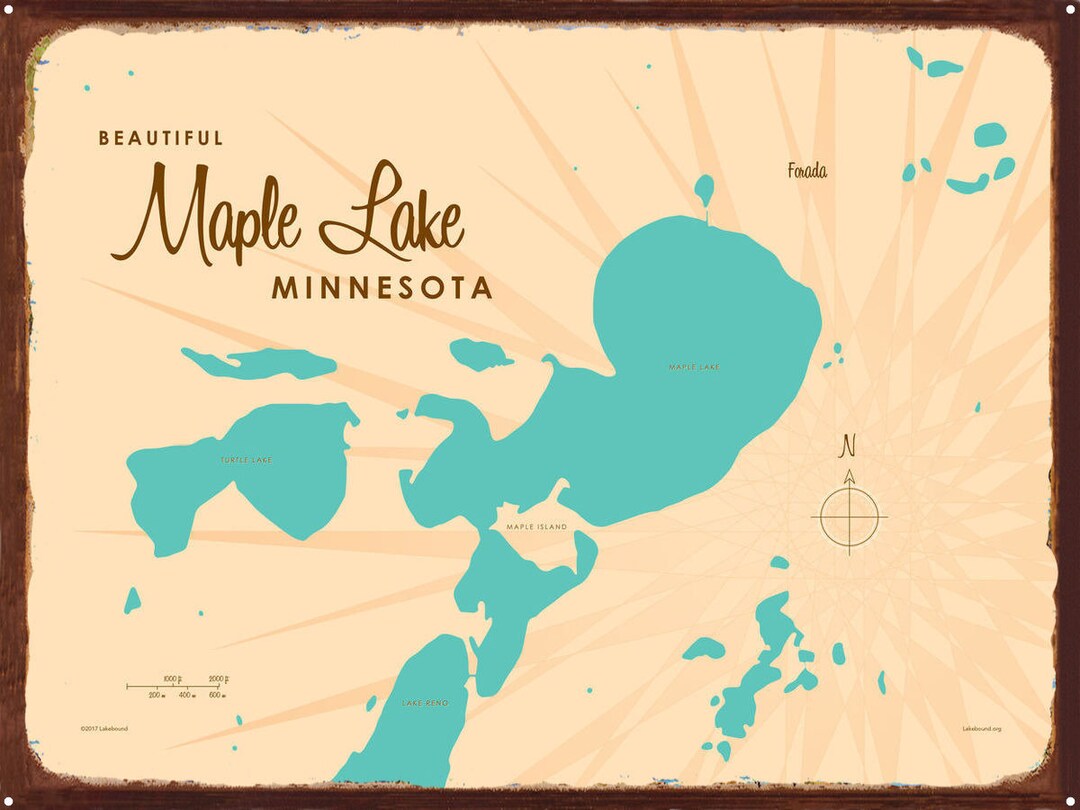 Maple Lake Minnesota Lake House Décor Cabin Art Custom Etsy