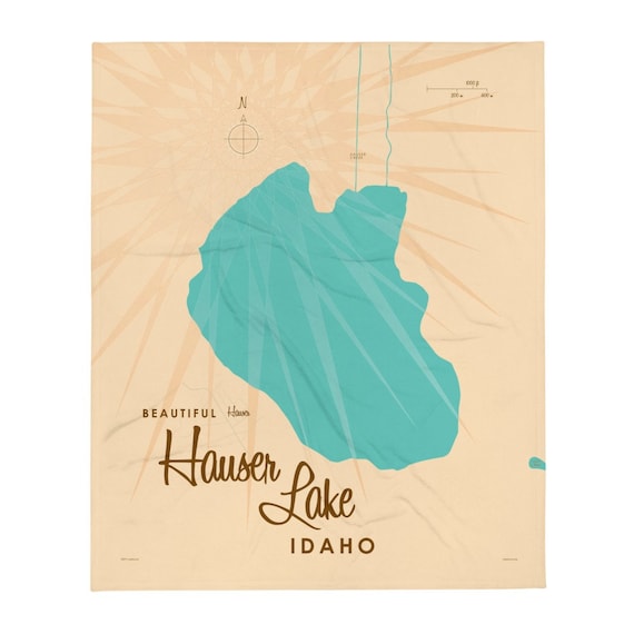 Hauser Lake Idaho Lake House Décor Cabin Art Custom Map Etsy